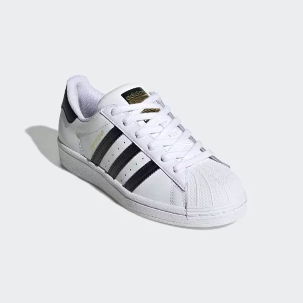 Adidas | classic Superstar J in White and core Black sneakers with shell toe